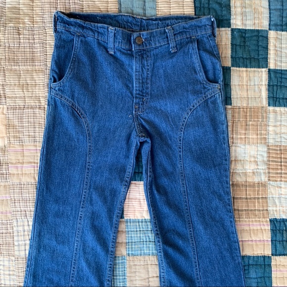Vintage 1970’s Levi’s Saddle Back Flare Jeans - Picture 2 of 8